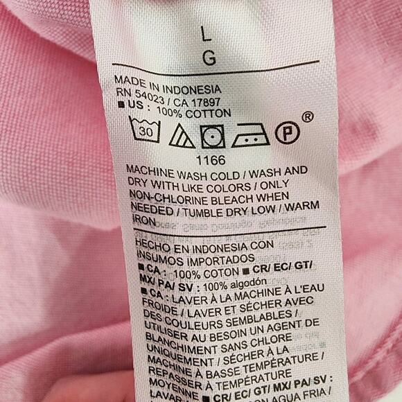 Old Navy Womens Oversized Button Boyfriend Shirt Large Pink Long Sleeve Relaxed - Picture 9 of 10